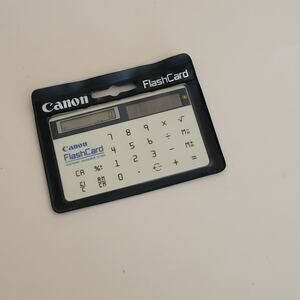 Vintage Canon Flash Card Solar Powered Calculator LS-703Credit Card Size